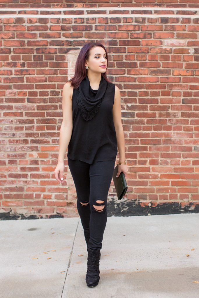 all black outfit ripped jeans forever 21 
