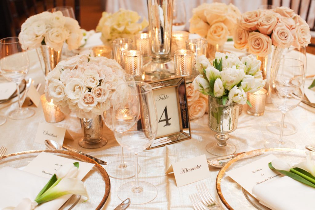 blush and gold themed wedding