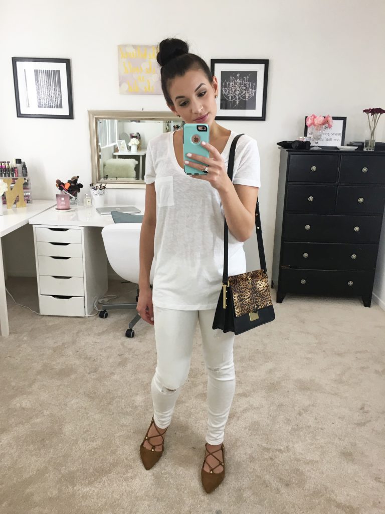 #nsale, n sale, nordstrom, nordstrom anniversary sale, nordstrom haul, nordstrom sale, lush tunic, Vince Camuto 'Abril' Leather Shoulder Bag, vince camuto, Anniversary Sale, Caslon Relaxed Slub Knit U-Neck Tee, 'Owen' Pointy Toe Ghillie Flat, halogen flats, BG brown bag, lace up flats, striped tee outfit 