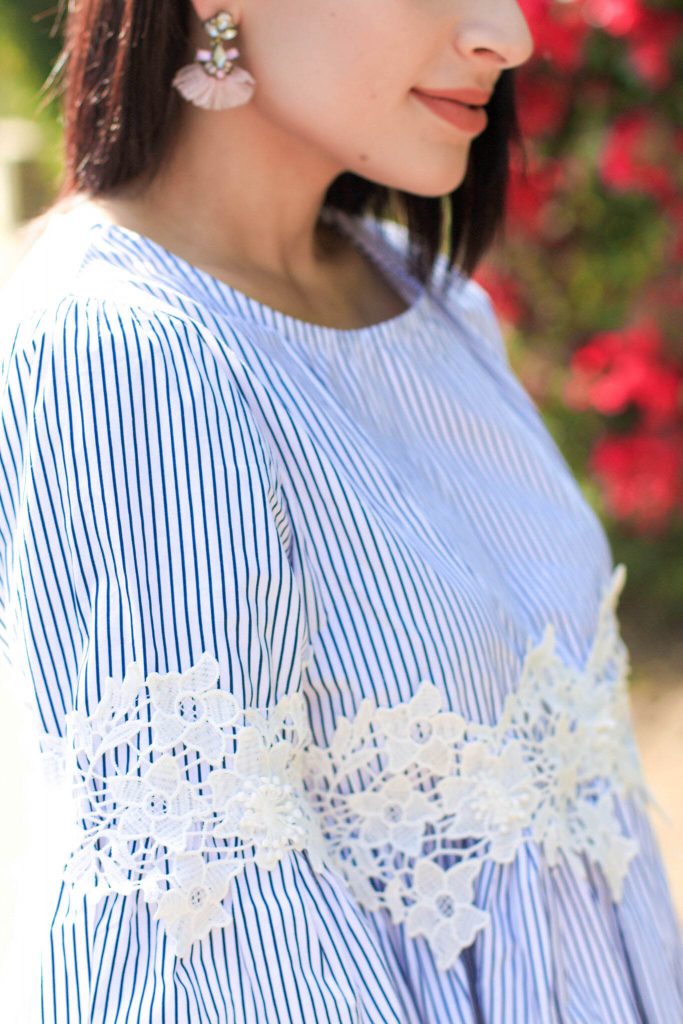 floral striped top, chicwish top, spring outfit, floral top