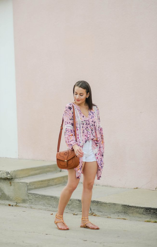 pink floral tunic