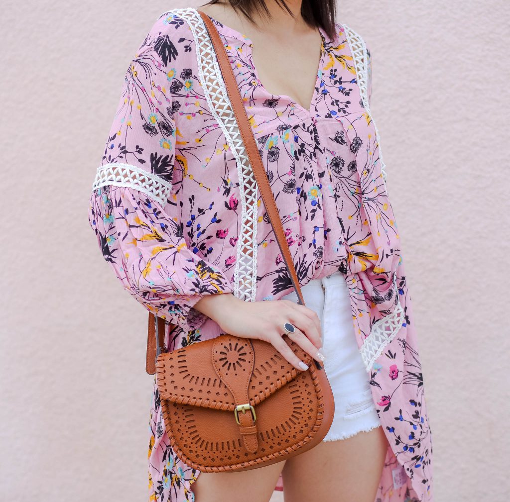 pink floral tunic